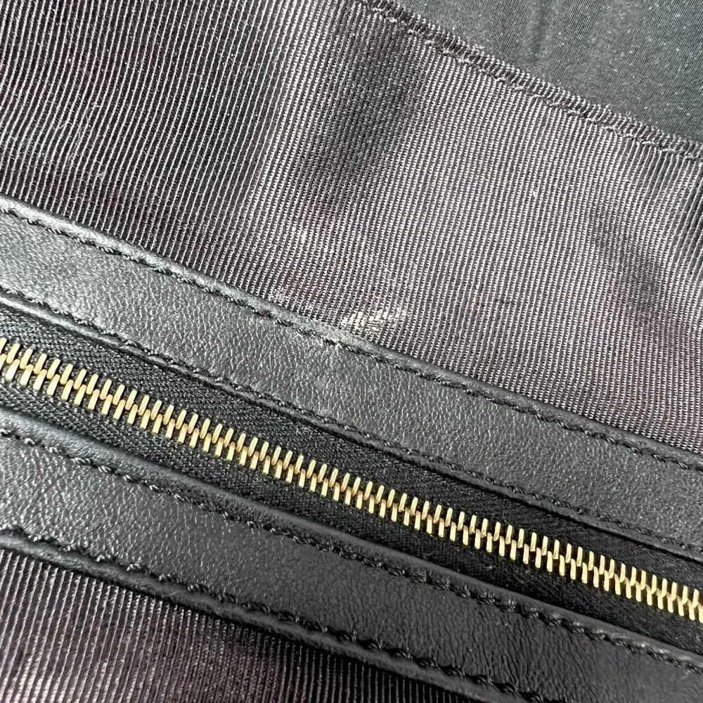 JOHNNY FARAH Black Leather/Nylon Backpack with Gold metal‎ Hardware